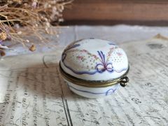 アンティーク Limoges France 磁器製 トリンケット 小物入れ 花柄