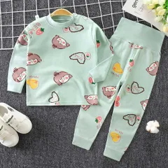 ☆ ミントグリーン×ガール ☆ 110cm ☆ パジャマ キッズ lypj11108 パジャマ キッズ 長袖 上下セット ロングパンツ パンツ ズボン 長ズボン ルームウェア 部屋着 寝巻き 寝間着 子供パジャマ セットアップ 上下 セット