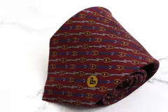 マリオヴァレンティノ ブランド ネクタイ シルク ストライプ柄 メンズ ワインレッド MARIO VALENTINO 【中古】