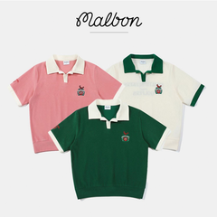 MALBON ゴルフ レディースウェア 半袖 ニット スポーツ POLO シャツ 通気性 軽量 スポーツ レジャー 高弾性 多用途