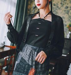透かし　アウター　上着　サブカル　和風　サイバー　ファッション　服　原宿　渋谷　10代　20代　ファッション　人気　ジャージ　パーカー　ブルー　ブラック　地雷系　量産型　y3k 渋谷　原宿　病みかわ　ボカロ　個性的　コスプレ　地雷系