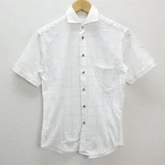 a■ユナイテッドアローズ/BEAUTY&YOUTH グラフチェック柄 半袖シャツ 【XS】白/MENS/26【中古】