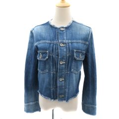 美品】アニエスベー ノーカラー デニムジャケット Gジャン 伸縮性 