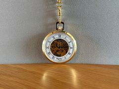 MAJESTIME社 スケルトン機械式懐中時計 手巻き ゴールド メンズ - メルカリ