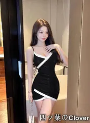 【美品・未使用新品】シンプルバイカラーワンピース♪ミニ丈でデートにぴったり！キャバドレスとしても♪