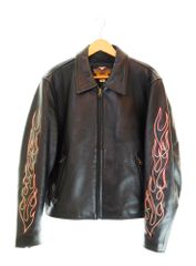 HARLEY DAVIDSON シングルライダース 刺繍バックロゴ サイズL HARLEY DAVIDSON シングルライダース 刺繍バックロゴ サイズL