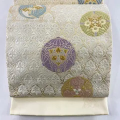 専用　 正絹　全通柄袋帯　唐織　金銀糸　引箔　立波宝尽くし松竹梅花蝶文　美品 正絹 全通柄袋帯 唐織 金銀糸 引箔 立波宝尽くし松竹梅花蝶文 美品