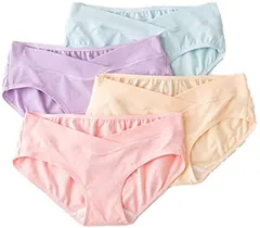 Boa sorte ボアソルチ マタニティ ショーツ ローライズ 妊婦用 下着 レディース パンツ 4枚 セット( 無地,  M)