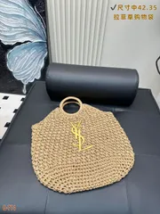 SAINT LAURENT ラフィア ショッピングトート ? 42×35cm [本日特価|新品未使用品]