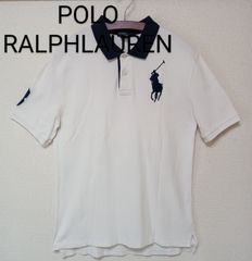 POLO RALPHLAURENポロ・ラルフローレンポロシャツアイボリーネイビーサイズ170/メンズM〜L相当