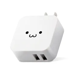【数量限定】対応】 glo 折畳式プラグ & & & USBポート×2 & IQOS Android (2.4A出力) iPad 【iPhone ACアダプター ホワイトフェイス 充電器 エレコム