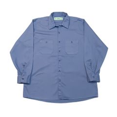 CiNTAS シンタス 長袖 ワークシャツ 無地 シンプル ブルー XL