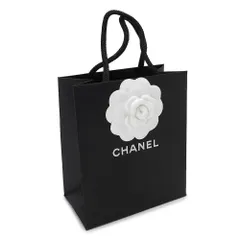 CHANEL シャネル 紙袋 正規店 ペーパーバッグ ショッパー ブラック 黒 正面 カメリア付き 14×16×8cm【ブランド付属品】【紙袋】【メール便】(ec)