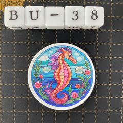 방수 스티커 해마 해양 생물 스테인드 글라스 풍 BU-38