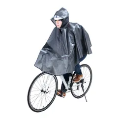 ☆ グレー ☆ ヒザを雨から守るレインポンチョ 自転車 ポンチョ レインポンチョ レインウェア レインコート 雨具 合羽 カッパ リュック対応 自転車用 かっぱ クロスバイク 反射帯 夜道 安全 撥水 防水 透明つば フード はっ水 通勤 通学 学生 ママ