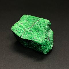 本翡翠　ミャンマー産　乾青（干青）翡翠　原石・置物　グリーン　40.75g　原産国鑑別書付き