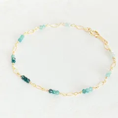 華奢なグランディディエライトのチェーンブレスレット【14kgf】