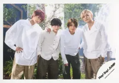 【中古】生写真(ジャニーズ) Hey! Say! JUMP/集合(4人)/横型・膝上・衣装白・前屈み・八乙女右手腰/アルバム「PARADE」MV＆ジャケ写オフショット/公式生写真