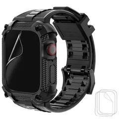 【新品】 Wristitani Apple Watch バンド 40/41mm iWatch SE3/2/1 シリーズ 9/8/7/6/5/4 に対応 アップルウォッチ フルカバー 一体型 バンパーケース付き 耐衝撃 TPU 素材 スポーツ アウトドア専用 1