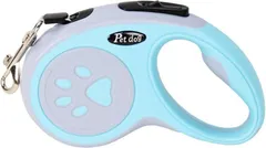 Queen-b 犬 リード 伸縮 巻取り式 自動 ワンタッチ 操作簡単 握りやすい 5m 調整可能 ロック機能付き 軽量 伸びる お散歩 牽引 ペット用品 犬用 小型犬 中型犬(ブルー)