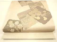 平和屋着物＊夏物　太鼓柄袋帯　流水千鳥舟文　瓢箪　金糸　正絹　逸品　DAAW1914cm