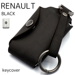 [NONINA] Renault ルノー キーケース （黒用ページ）  キーカバー キーホルダー オイルレザー 本革  ルーテシア アルカナ キャプチャー メガーヌ スマートキーケース