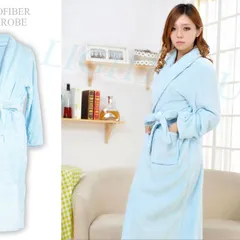 バスローブ ライトブルー M-L メンズ レディース ふわふわ タオル地 ワンオペ 男女兼用 ガウン ルームウェア リラックス 着る毛布 ママ 子育て お風呂上がり 部屋着 あったか ギフト プレゼント 速乾 ロング マシュマロ バレンタイン エステ