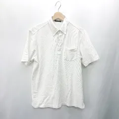 ◇ ◎ ⊂ COMME CA ISM コムサイズム 半袖 ポロシャツ サイズL ホワイト メンズ E  【1409100045307】