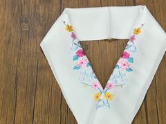 刺繍のはんえり 【77954－4楽】洗える　白地　白　丹後刺繍　日本　刺繍　新品　刺繍　半襟　半衿