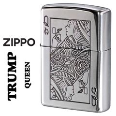 zippo(ジッポーライター) トランプ クイーン ウインディ 銀イブシ エッチング TR-Q オイル ライター かっこいい カワイイ　OLDデザイン おしゃれ メンズ レディース ギフト プレゼント