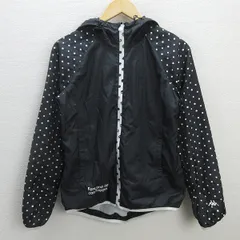 D■カッパ/kappa ラグランウィンドブレーカー JKT【L】黒/LADIES/77【中古】