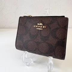✨Bランク　COACH　レディース　折り財布　二つ折り財布　コンパクト財布　ウォレット　シグネチャー　バイフォールド　レザー　PVC　ブラウン　ブラック　「74EL」