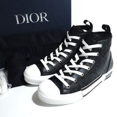 未使用 ディオール DIOR B23 DIAMOND CANVAS ハイトップ スニーカー 40.5 25.5㎝相当 ブラック メンズ 正規品 5-YD021