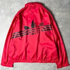 80s adidas 収納 フード付き フルジップ ナイロン ジャケット / 80年代 ビンテージ アディダス トレフォイル ロゴ 3ストライプ