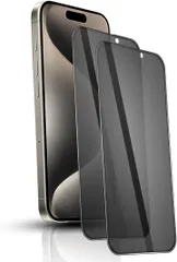 JACRON iPhone15ProMax 強化ガラスフィルム 覗き見防止 プライバシー保護フィルム2枚セット硬度9H/気泡ゼロ/干渉しない/貼り付け簡単/指紋防止/撥水撥油(SDL-ICDS-642)
