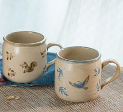 ペアマグカップ　Forest シマリス/青い鳥 マグ 　北欧   食器 キッチン用品  食器コーヒーお茶 おしゃれ　贈り物　母の日 父の日 ギフト お祝い プレゼント322-019Y/322-024Y