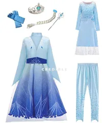 アナと雪の女王２ エルサ 子供 ドレス 衣装 豪華８点セット 100～140cm