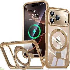 【米軍MIL規格&隠れスタンド】Bluoocase iPhone 17 Pro 用 ケース MagSafe対応 横縦両立・角度自由調整 クリア 黄変防止/指紋防止/滑り止めエッジ いphone17pro ケース 耐衝撃 高耐久性 レンズ保護 ワイヤレ.