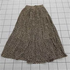◇ Θ Heather ヘザー レオパード ヒョウ柄 ロング丈 プリーツ スカート サイズF ブラウン系 レディース E  【1508260057035】