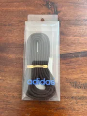 (^w^)b adidas アディダス  80s90s 日本製 デサント ビンテージ シューレース 丸紐 ブラウン 120cm 新品未使用 オリジナル 茶色  コットン系 ヴィンテージ 当時物 靴紐 登山 スニーカー デッドストック