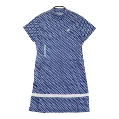 サイズ：M FILA GOLF フィラゴルフ  モックネック 半袖ワンピース 総柄 ブルー系 [240101364147] ゴルフウェア レディース ストスト