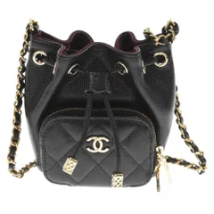 CHANEL (シャネル) MINI BUCKET キャビアスキン ミニ バケット チェーン ショルダーバッグ ブラック/ゴールド AP2913のサムネイル