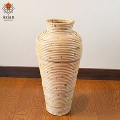 ラタン 籐 フラワーベース 花瓶 花器 造花 インテリア おしゃれ 枝物 枝 オブジェ アートプランツ 玄関 バリ アジアン雑貨 モダン H50B
