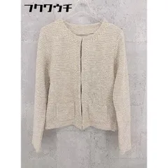 ◇ taka-Q タカキュー 長袖 ノーカラー ジャケット サイズM アイボリー レディース 【中古】 【1002801786656】のサムネイル