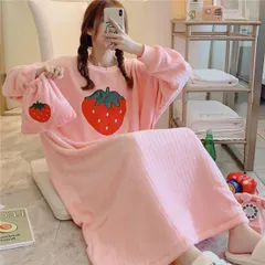 ネグリジェ ワンピース パジャマ ルームウエア 部屋着 フリル ボーダー柄 レディース サンゴネル 防寒着 裏起毛 秋冬用 暖かい 可愛い ふわふわlanxf01