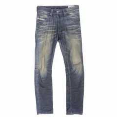 DIESEL ディーゼル デニム パンツ スリム テーパード ボタンフライ ジーンズ USED加工 BELTHER W27 インディゴ メンズ 【中古】
