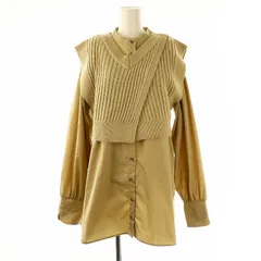 ムルーア MURUA 22SS Vネックベストレイヤードミニワンピース セット F ベージュ /DF ■OS