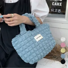 ミニトートバッグ　レディース　ぽこぽこ　ポップコーン　軽量　キルティング　韓国風　手提げ鞄　小さめ　サブバッグ