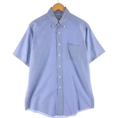 古着 ブルックスブラザーズ Brooks Brothers Est.1818 半袖 ボタンダウン ストライプシャツ メンズM相当/eaa562612