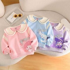 クロミ/マイメロ シナモン パーカー キッズ 長袖 子供服 スウェット セーラー襟 プルオーバー トレーナー キャラクター トレーナー 春 秋 ピンク/パープル